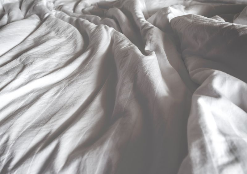 Dirty bed sheets.