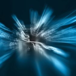 rays of light spreading out from a dark background with a central one that looks like a crack.