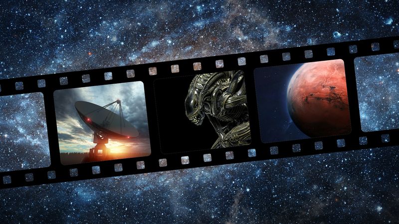 reel of film showing scenes from space
