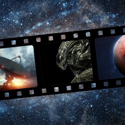 reel of film showing scenes from space