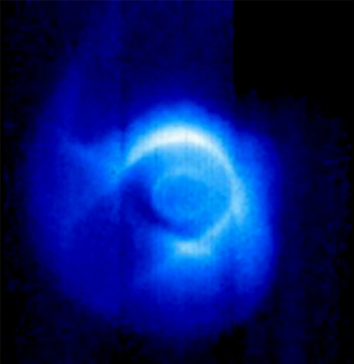 Visão completa da cauda de plasma da Terra, capturada pelo Imager for Magnetopause to Aurora Global Exploration (IMAGE), da NASA. Crédito da imagem: NASA e a equipe científica da missão IMAGE.