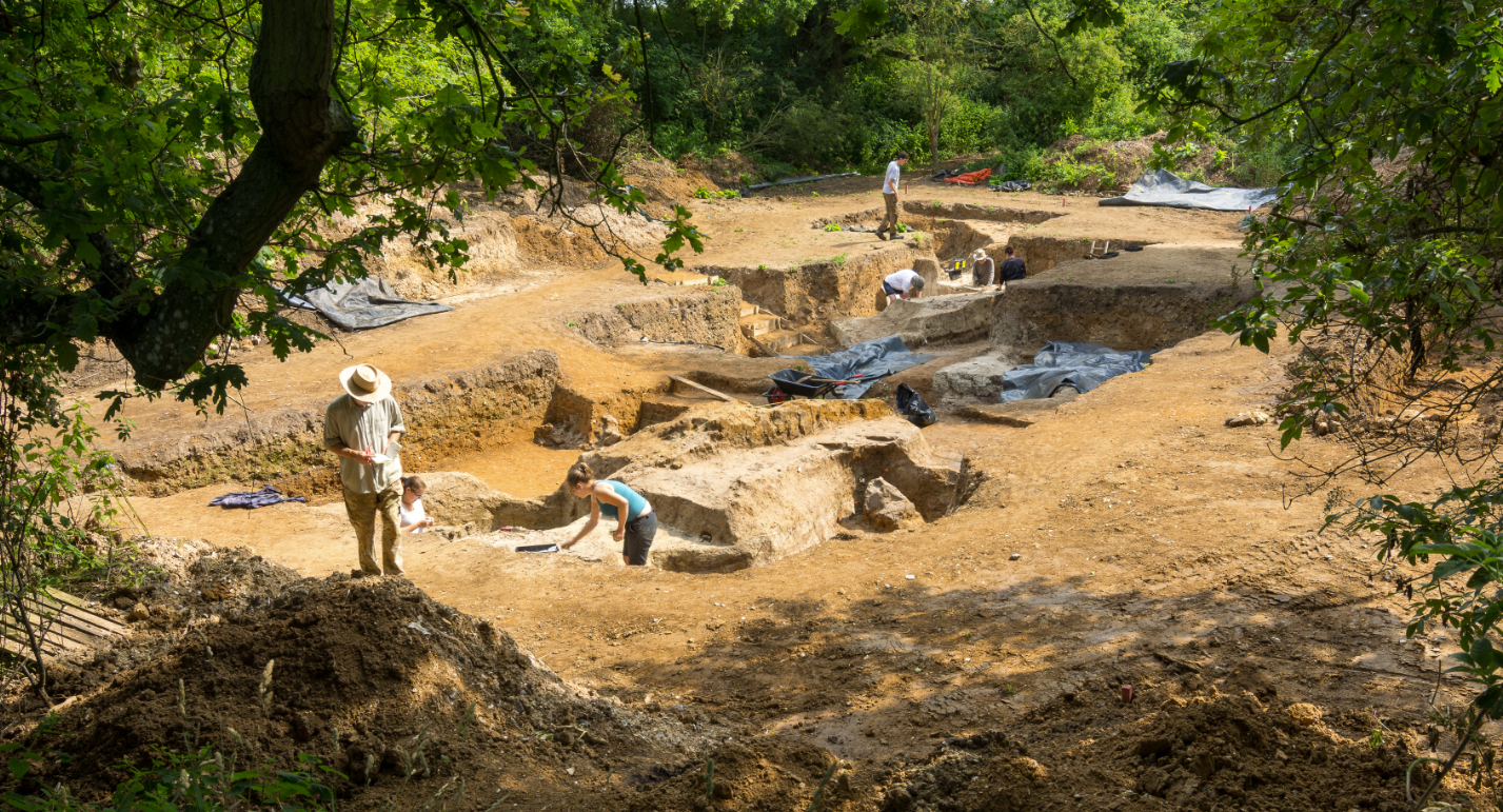 Archeological Excavation of 400,000 year old pond sediments at Barnham, Suffolk. Archeological Excavation of 400,000 year old pond sediments at Barnham, Suffolk.