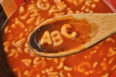 alphabetti spaghetti, alphabet soup.