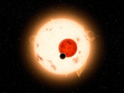 Artist's impression of Kepler-16b, a Tatooine-like planet detected through transiting, but now we have a more distant example observed directly.