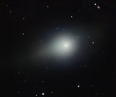 the comet looks very fuzzy with a small tail compared to its coma.