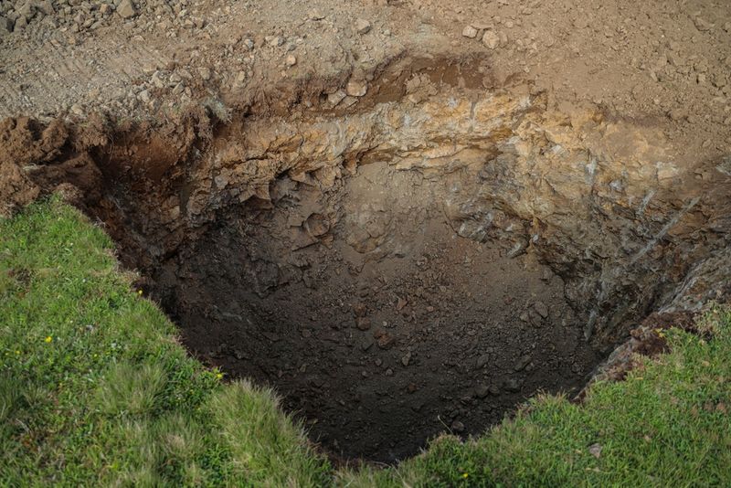 A big hole in the ground on Earth.