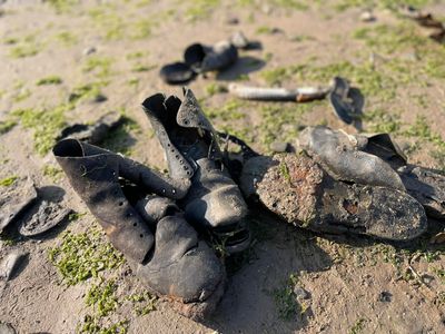 Black shoes found on beach in south Wales by Beach Academy