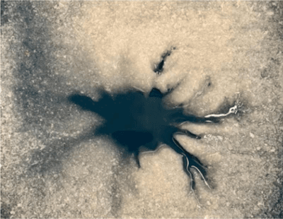 This shape was produced in the lab using processes similar to those planetary scientists think created Europa's spider shape.