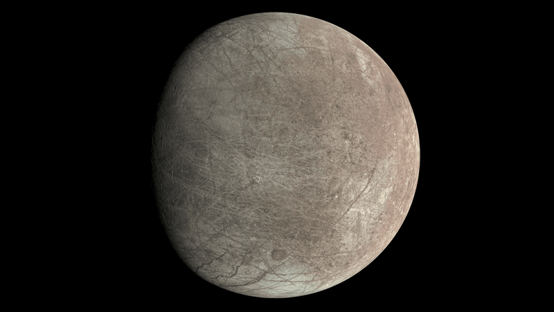 the surface of europa is criss-crossed due to ice dynamics.