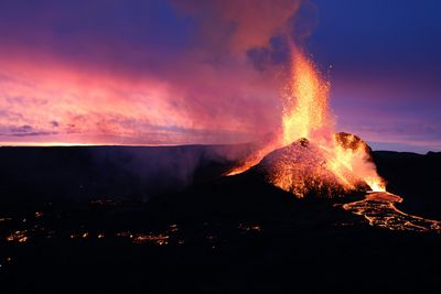 An image of Fagradalsfjall, an angry volcano in Iceland,