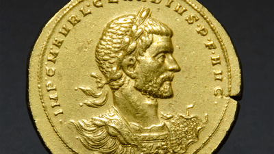 Rare gold medallion depicting Claudius Gothicus II.