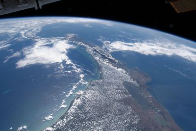 Costa Rica, bordered by Nicaragua and Panama, pictured on February 24, 2024 from the ISS.