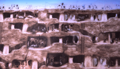 An artist’s impression of how Derinkuyu might have looked in its heyday.