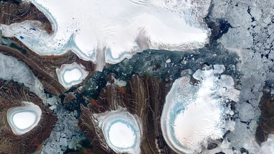 Severnaya Zemlya Archipelago, imaged by satellite.
