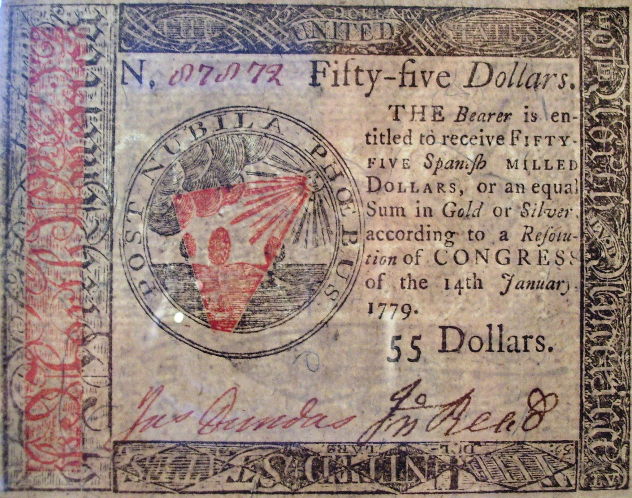 A fifty-five dollar Continental issued in 1779