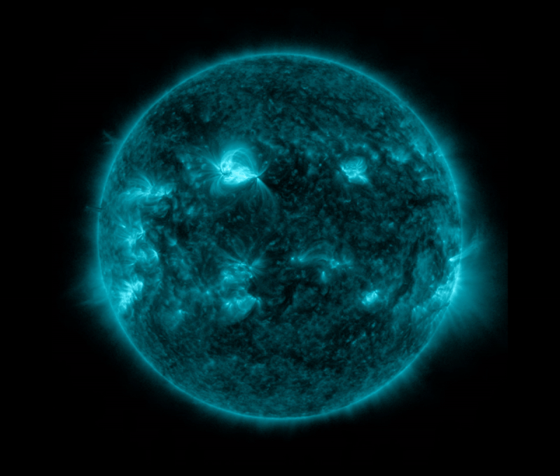 the gif shows the active region suddenly becomign much brighter overexposing the camera. the gif shows the active region suddenly becomign much brighter overexposing the camera.