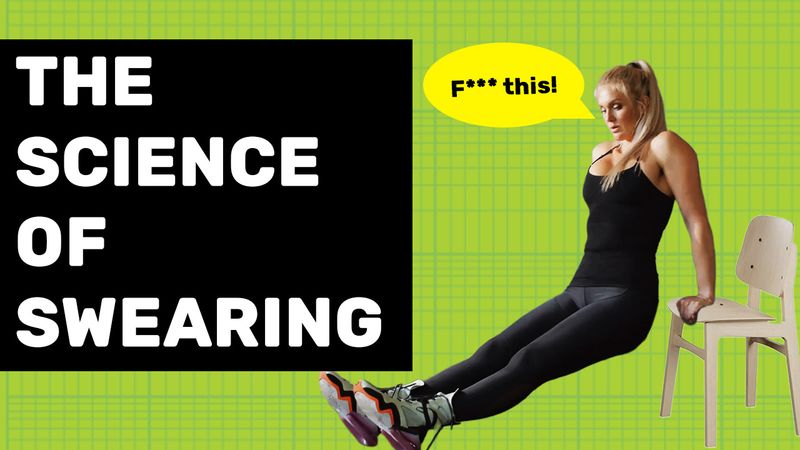 A woman works out and swears