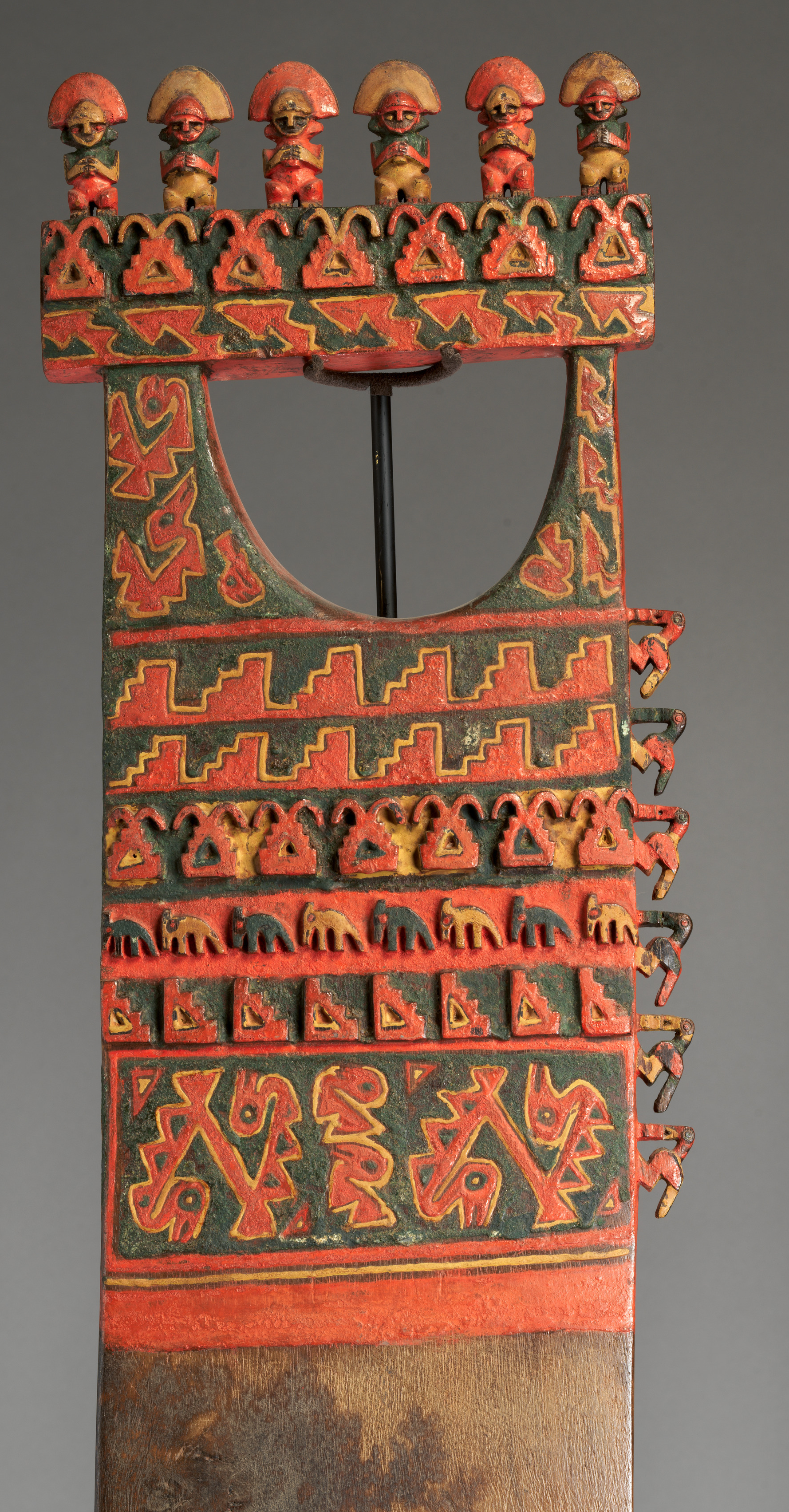 This Chincha digging stick or paddle shows what are thought to be sprouting maize, along with seabirds and fish This Chincha digging stick or paddle shows what are thought to be sprouting maize, along with seabirds and fish