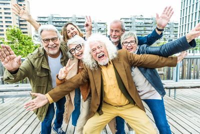 Old people having fun