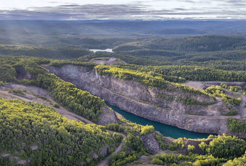 The landscape of the Canadian Precambrian Shield in North America