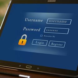The screen of a tablet showing login information.