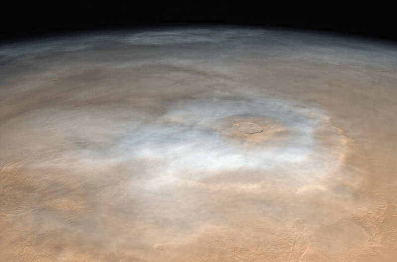 Olympus Mons has a snowy-looking veil, could a future Winter Olympics be held there? I wouldn't get your hopes up.