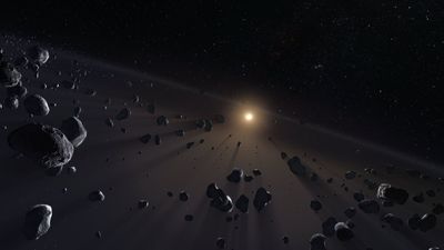 Artists rendition of the Sun seen from the Kuiper Belt.