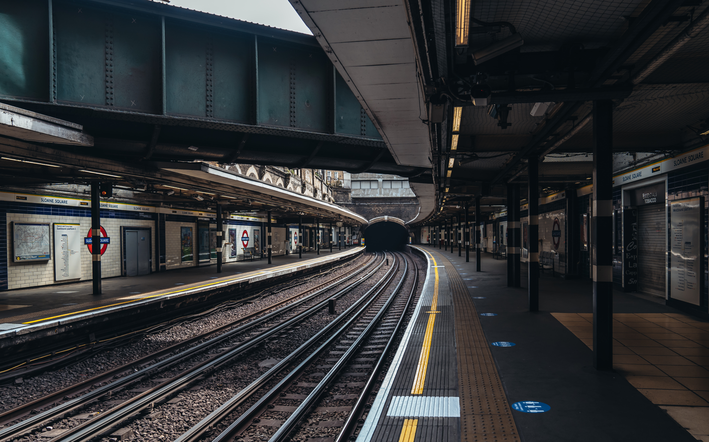 The River Westbourne flows over Sloane Square tube station via an aqueduct.
