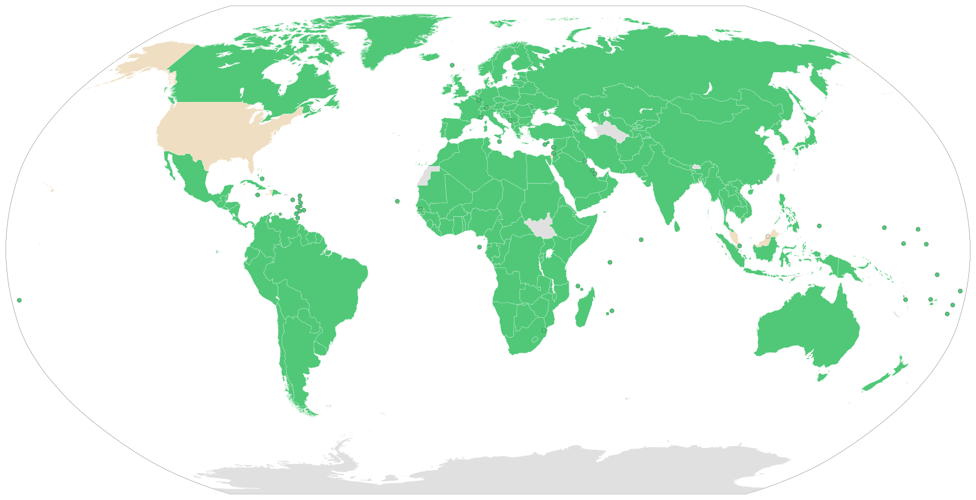 A map of the world showing parties to the Stockholm Convention on Persistant Organic Pollutants A map of the world showing parties to the Stockholm Convention on Persistant Organic Pollutants
