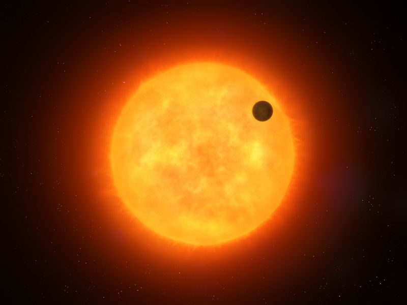 Exoplanet moving across as sun like star.