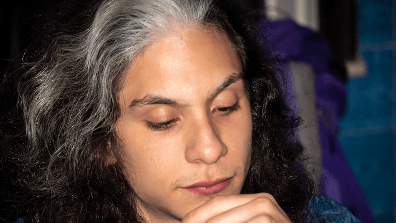 person with white streak known as mallen's streak