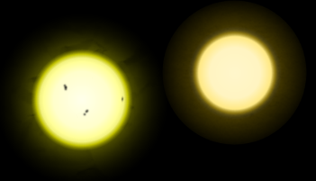 Tau Ceti (right) is the nearest solo G-type star to the Sun, but is a little smaller and less luminous Tau Ceti (right) is the nearest solo G-type star to the Sun, but is a little smaller and less luminous