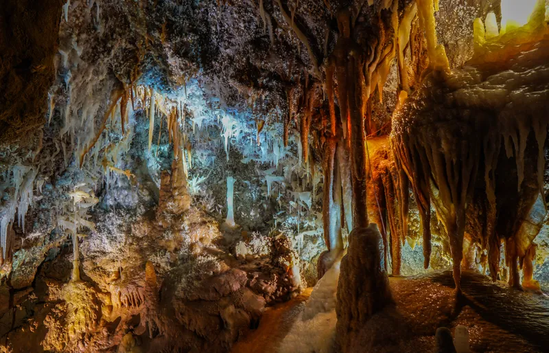 Stalactites adorn the Orient Cave, part of the Jenolan Caves.