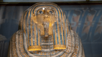Pharaoh mummy sarcophagus.