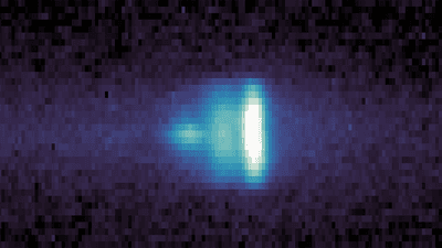 An ultraviolet composite image of the hydrogen atoms surrounding comet 3I/ATLAS