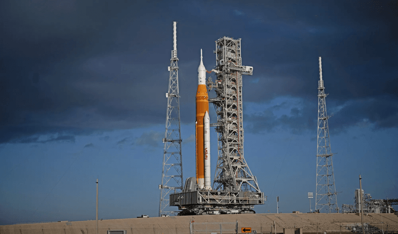 Artemis II on the mobile launcher