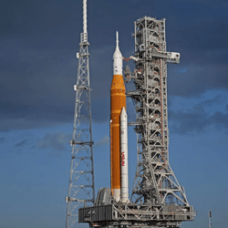 Artemis II on the mobile launcher