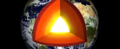 Cross section of the varying layers of the Earth.