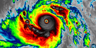 Super Typhoon Sinlaku rapidly intensifies over the western Pacific, as captured in data from April 12, 2026.