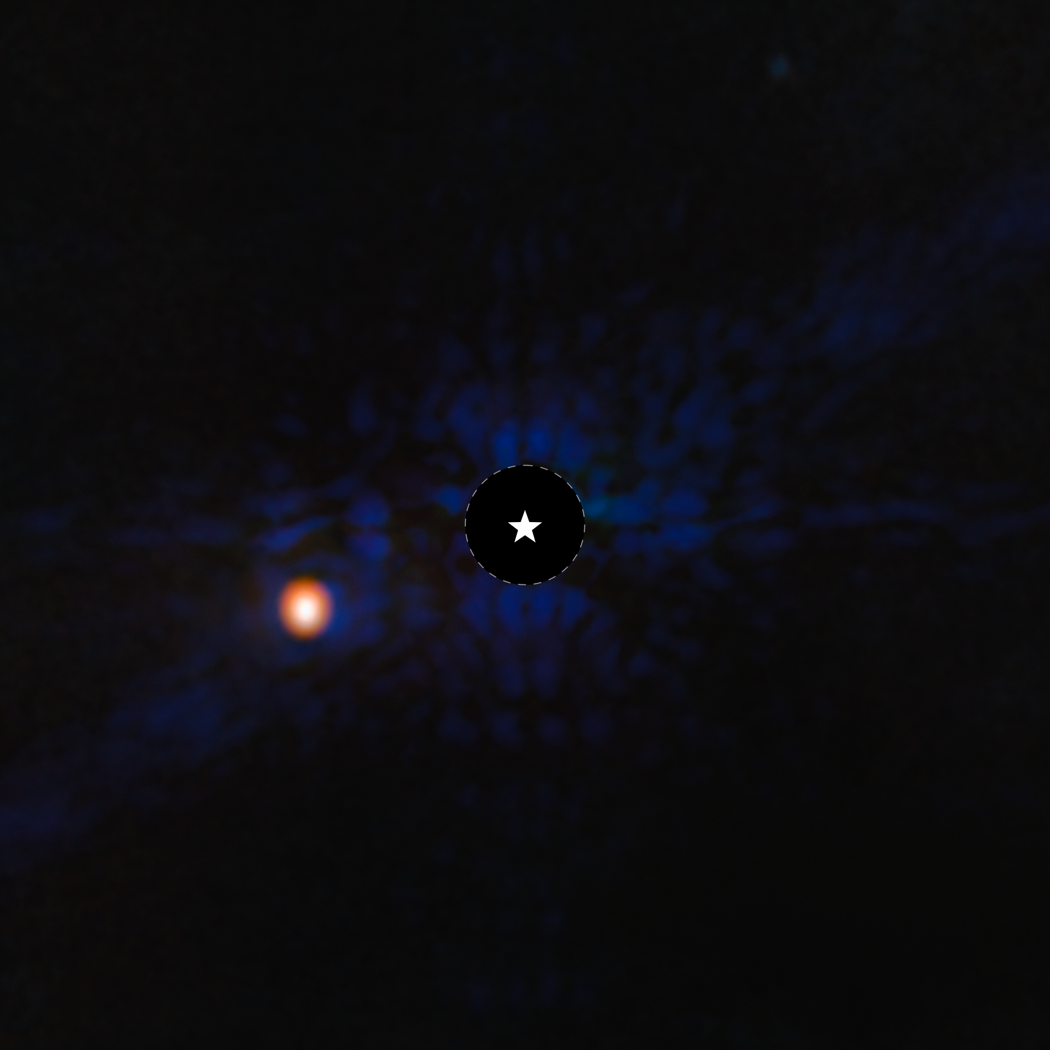 When the light from Epsilon Indi A is blocked out the JWST can see its giant planet