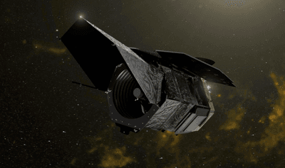 artist impression of the telescope in space