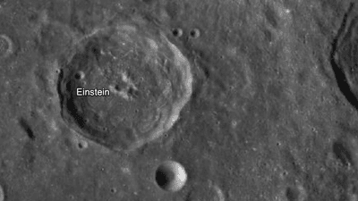 a wide crarater is seen in the lunar surface