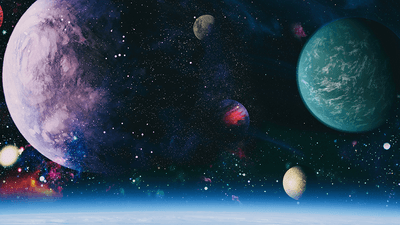 Abstract of differently-sized planets.