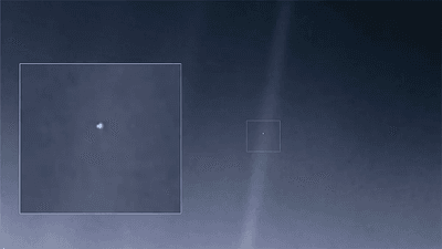 Pale Blue Dot; the Voyager image of Earth from around 3.7 billion miles away.