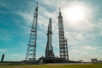 Blue Origin's massive New Glenn rocket on Launch Complex 36, back in its pre-explosion days.