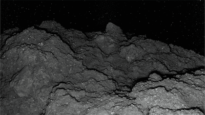 The surface of asteroid Ryugu, imaged by the Hayabusa2 probe.