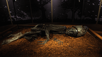 A well-preserved bog body, believed to be around 2,000 years old.