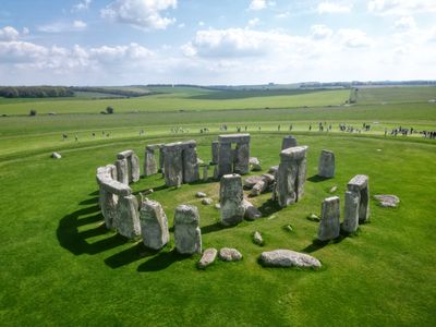 Stonehenge was built on the Salisbury Plain in England over several stages lasting 1,500 years, beginning around 3100 BCE.