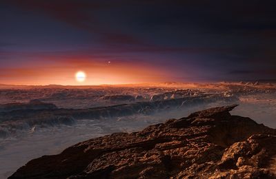 The whispy clouds in this artist's impression of Proxima Centauri were dismissed as almost impossible for nine years, but now might be plausible after all.