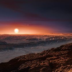The whispy clouds in this artist's impression of Proxima Centauri were dismissed as almost impossible for nine years, but now might be plausible after all.